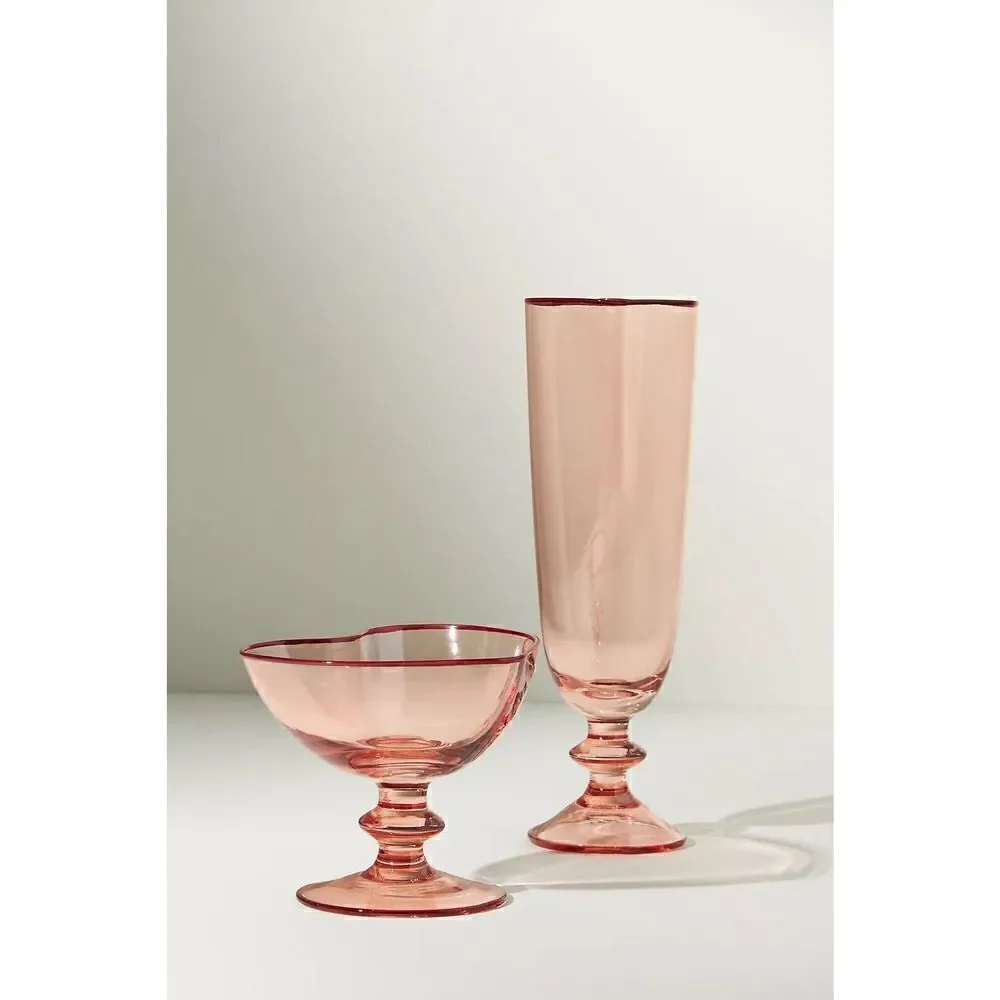 Anthropologie Valeria Coupe Glass Heart Valentines Lilac NEW